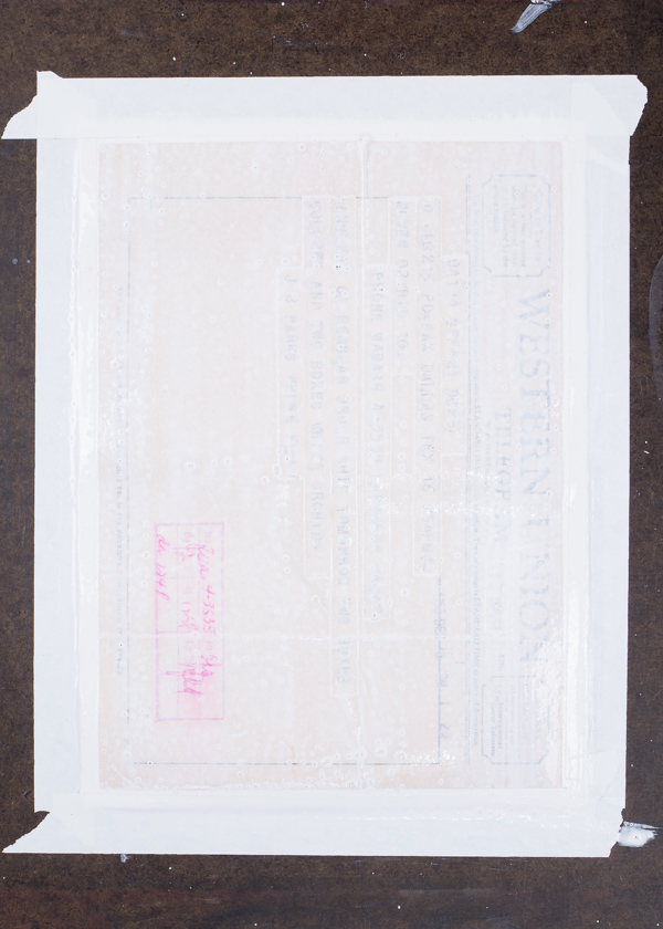 Ephemera Painting - finishing the wash on the ephemera